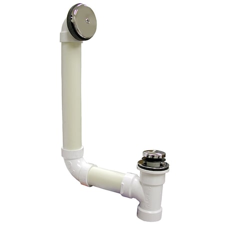 Jones Stephens Chrome Plated One-Hole Toe Touch Bath Waste Kit with Test Kit, Direct T-Waste Full Kit, PVC B07022T